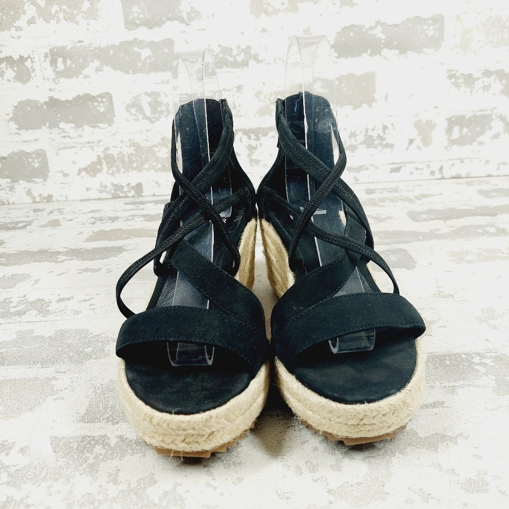 New Eileen Fisher Wanda Black Suede Espadrille A308 - Picture 3 of 12